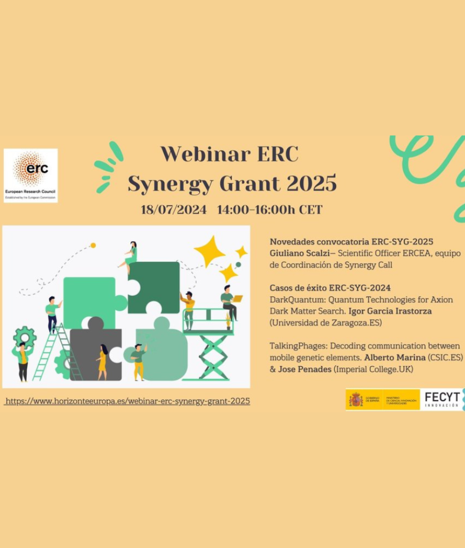 Webinario Horizonte Europa ERCSynergy Grant 2025 18 julio 2024